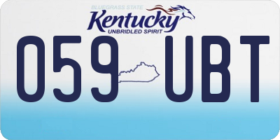 KY license plate 059UBT