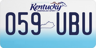 KY license plate 059UBU