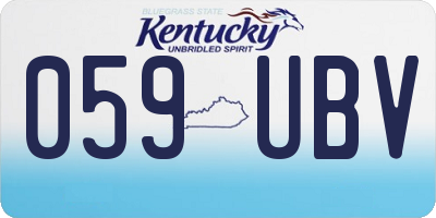 KY license plate 059UBV