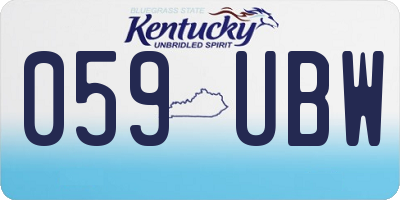 KY license plate 059UBW