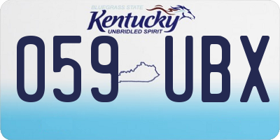 KY license plate 059UBX