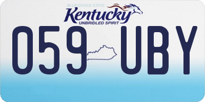 KY license plate 059UBY