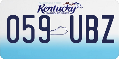 KY license plate 059UBZ