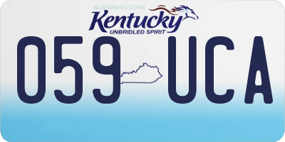 KY license plate 059UCA