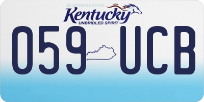 KY license plate 059UCB