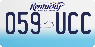 KY license plate 059UCC