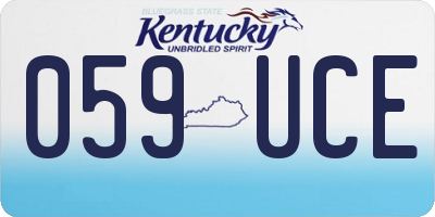 KY license plate 059UCE
