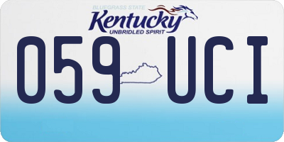 KY license plate 059UCI