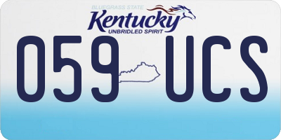 KY license plate 059UCS