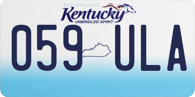 KY license plate 059ULA