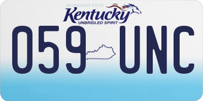KY license plate 059UNC