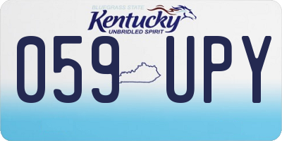 KY license plate 059UPY