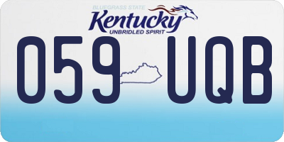KY license plate 059UQB