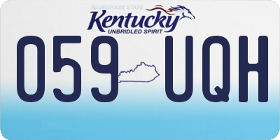 KY license plate 059UQH