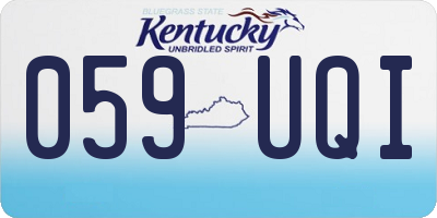 KY license plate 059UQI