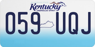 KY license plate 059UQJ