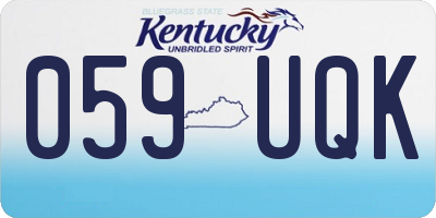 KY license plate 059UQK