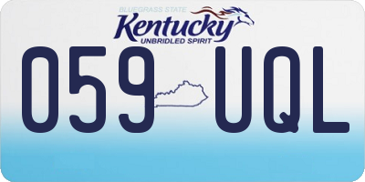 KY license plate 059UQL