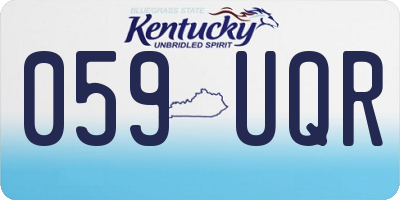 KY license plate 059UQR