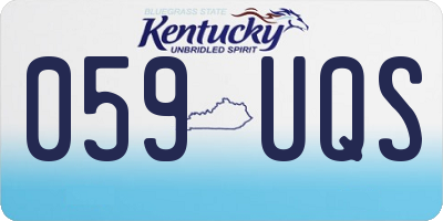 KY license plate 059UQS