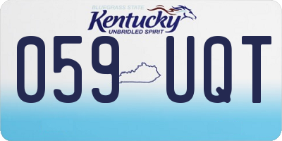 KY license plate 059UQT
