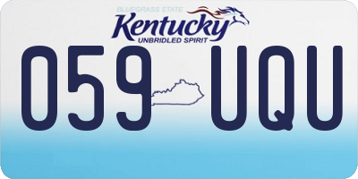 KY license plate 059UQU