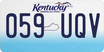 KY license plate 059UQV