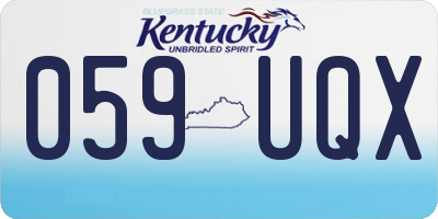 KY license plate 059UQX