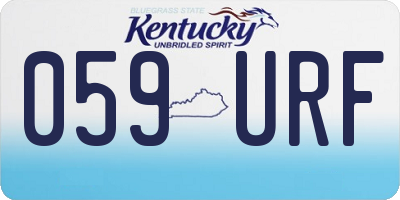 KY license plate 059URF