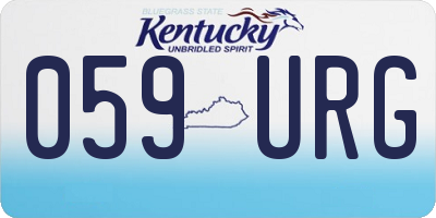 KY license plate 059URG