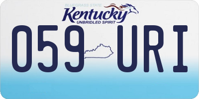 KY license plate 059URI