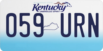KY license plate 059URN