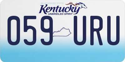 KY license plate 059URU