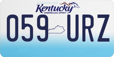 KY license plate 059URZ