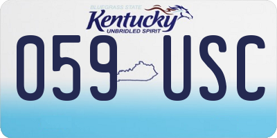 KY license plate 059USC