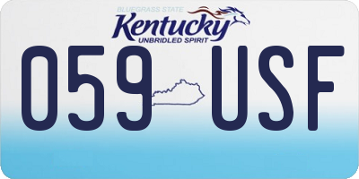 KY license plate 059USF