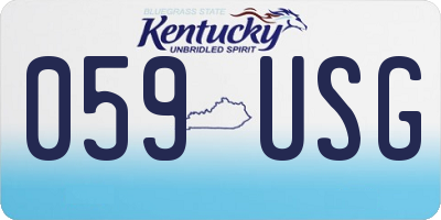 KY license plate 059USG