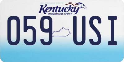 KY license plate 059USI