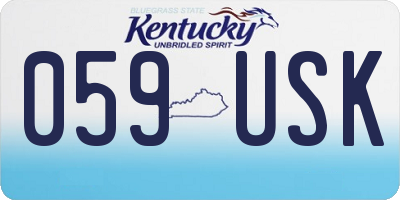 KY license plate 059USK