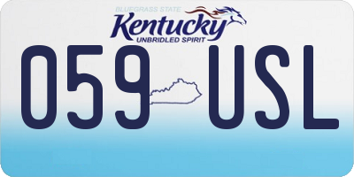 KY license plate 059USL
