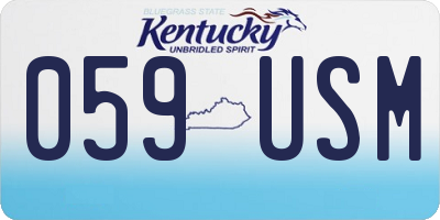 KY license plate 059USM