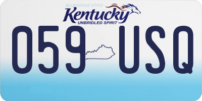 KY license plate 059USQ
