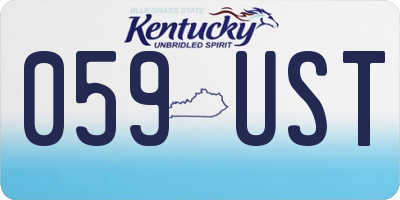 KY license plate 059UST