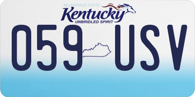 KY license plate 059USV