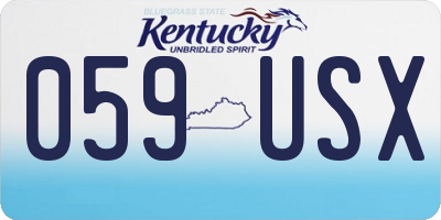KY license plate 059USX