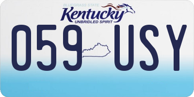 KY license plate 059USY