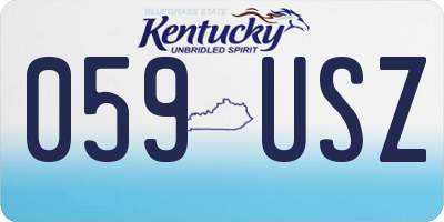 KY license plate 059USZ