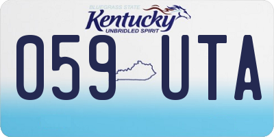 KY license plate 059UTA