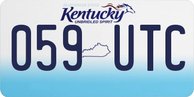 KY license plate 059UTC