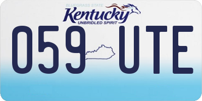 KY license plate 059UTE
